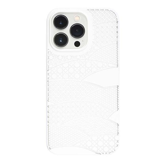 【Web限定】Air Jacket "kiriko" for iPhone 13 Pro 千代柄(扇) (ピュアホワイト)
