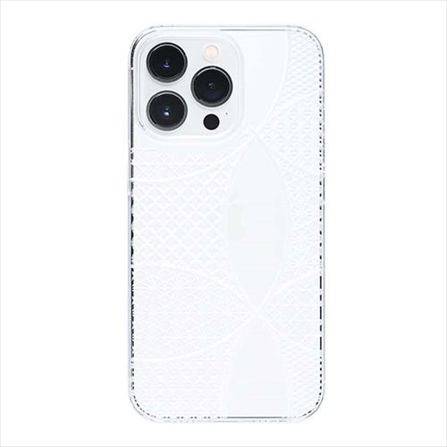 【Web限定】Air Jacket "kiriko" for iPhone 14 Pro 千代柄(七宝)(クリア)