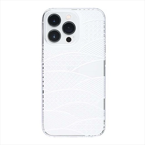 【Web限定】Air Jacket "kiriko" for iPhone 14 Pro 千代柄(扇)(クリア)