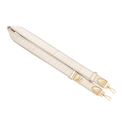 【WEB限定】P.S.SHOULDER STRAP【西陣織】 七宝(白色)(縁ベージュ)