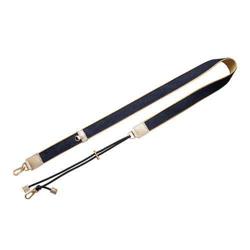 【WEB限定】P.S.SHOULDER STRAP【デニム】幅 30mm(濃紺×ベージュ)