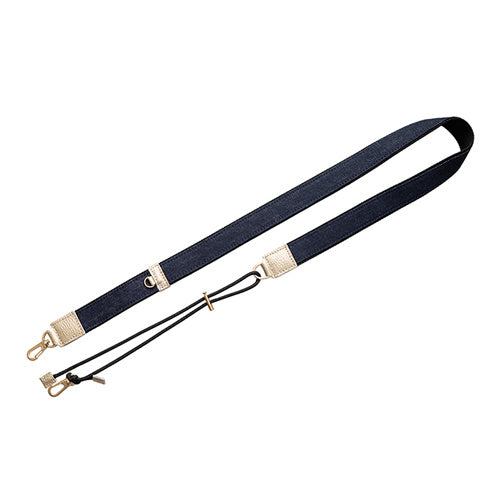 【WEB限定】P.S.SHOULDER STRAP【デニム】幅 30mm(濃紺×黒)