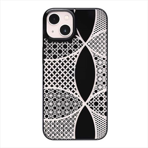 【Web限定】Air Jacket "kiriko" for iPhone 15 千代柄(七宝)(ピアノブラック)