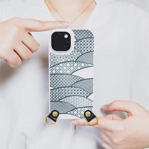 【Web限定】Air Jacket  kiriko CB for iPhone 15 千代柄(扇)(ピュアホワイト)