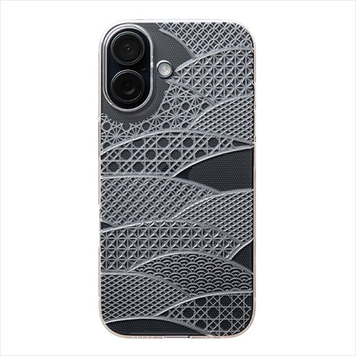 【Web限定】Air Jacket "kiriko" for iPhone 16 千代柄（扇）(クリア)