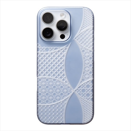 【Web限定】Air Jacket "kiriko" for iPhone 16 Pro 千代柄(七宝)(クリアネイビー)