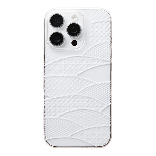 【Web限定】Air Jacket "kiriko" for iPhone 16 Pro 千代柄(扇)(クリア)