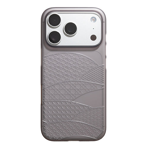 【Web限定】Air Jacket "kiriko" for iPhone 17 Pro 千代柄（扇）(スモークマット)