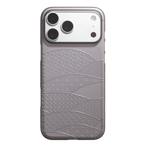 【Web限定】Air Jacket "kiriko" for iPhone 17 Pro Max 千代柄（扇）(スモークマット)