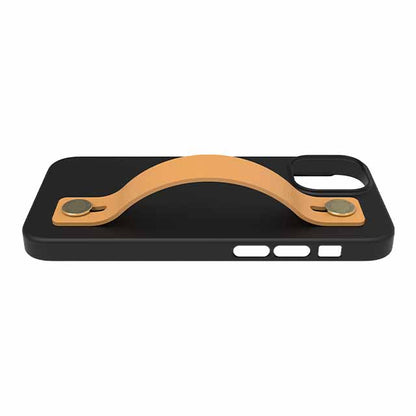 【Web限定】AirJacket Leather Band A(Black) iPhone 13 mini (Camel)