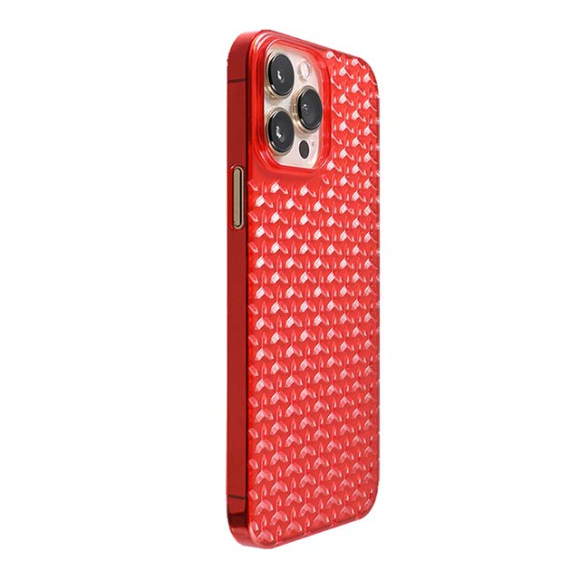 【Web限定】Air Jacket "kiriko" for iPhone 13 Pro Max 毘沙門亀甲 (紅)