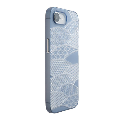 【Web限定】Air Jacket "kiriko" for iPhone 16e 千代柄（扇）(クリアネイビー)