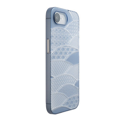 【Web限定】Air Jacket "kiriko" for iPhone 16e 千代柄（扇）(クリアネイビー)