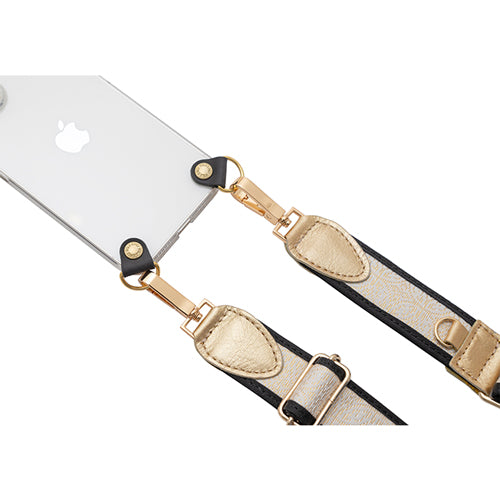 WEB限定】P.S.SHOULDER STRAP【西陣織】 七宝（白色）（縁