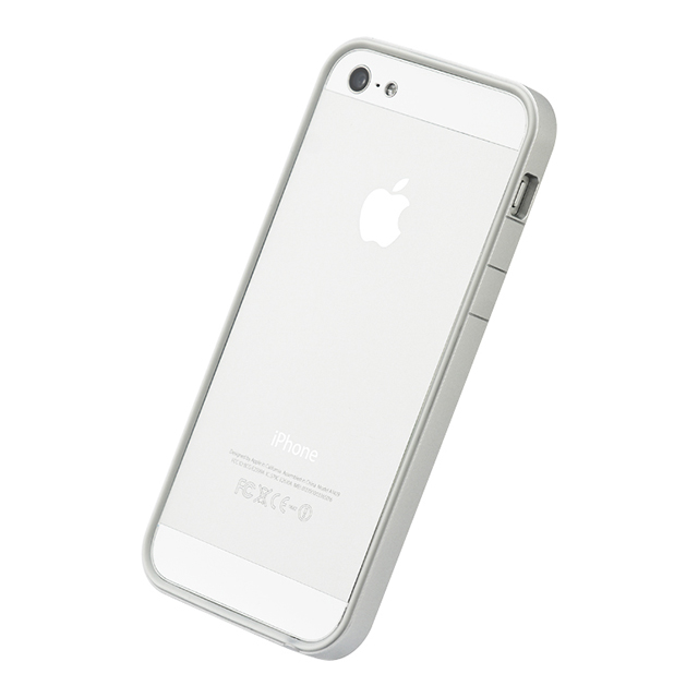 フラットバンパーセット for iPhone SE/5s/5 (シルバー＆ホワイト)