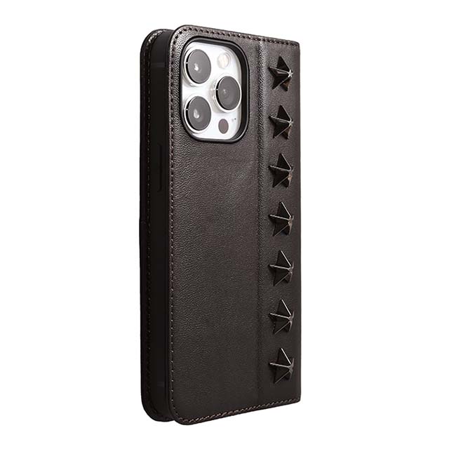 【Web限定】Premium Leather Studs Case for iPhone 13 Pro (ブラウン)